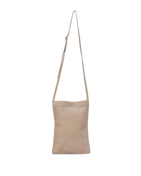 Flat beige crossbody bag