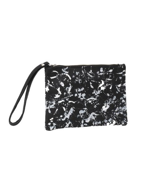 Stains black clutch bag