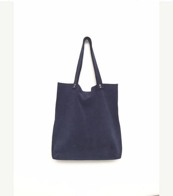 Boro suede tote bag - Blue