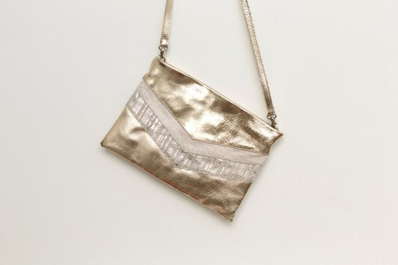 Florence gold clutch bag