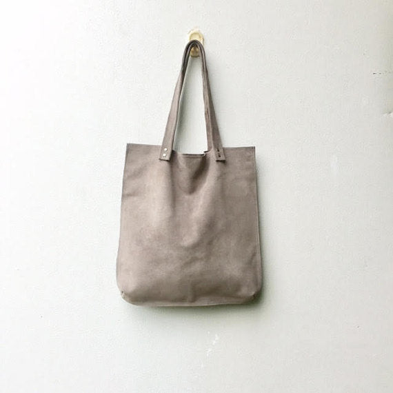 Boro suede tote bag - Grey